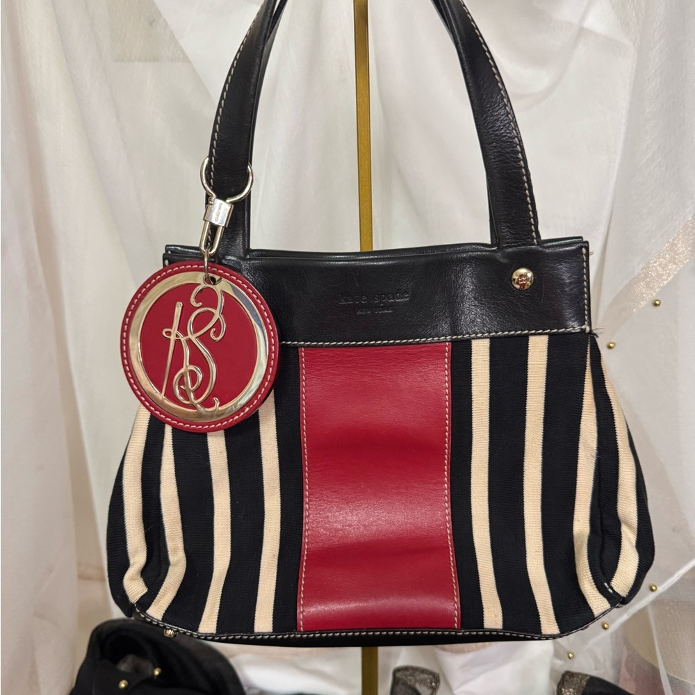 Kate Spade Vintage Black and Red Striped Women's Bag